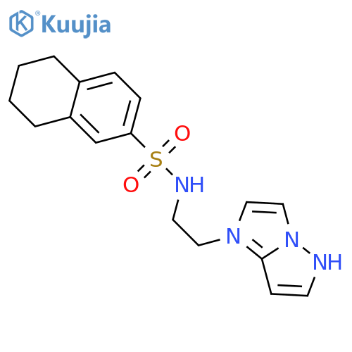 N-(2-{1H-pyrazolo[1,5-a]imidazol-1-yl}ethyl)-5,6,7,8-tetrahydronaphthalene-2-sulfonamide structure