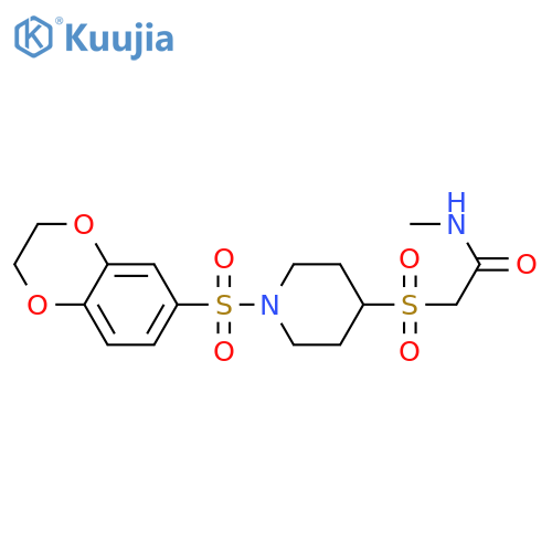 2-{[1-(2,3-dihydro-1,4-benzodioxine-6-sulfonyl)piperidin-4-yl]sulfonyl}-N-methylacetamide structure