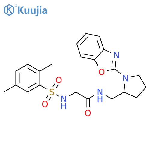 N-{[1-(1,3-benzoxazol-2-yl)pyrrolidin-2-yl]methyl}-2-(2,5-dimethylbenzenesulfonamido)acetamide structure