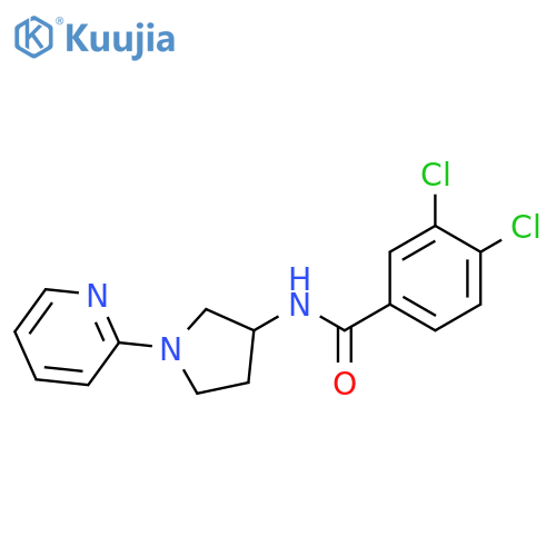 3,4-dichloro-N-(1-pyridin-2-ylpyrrolidin-3-yl)benzamide structure