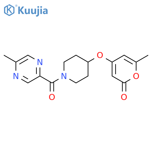 6-Methyl-4-[[1-[(5-methyl-2-pyrazinyl)carbonyl]-4-piperidinyl]oxy]-2H-pyran-2-one structure