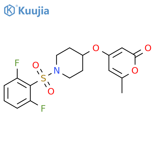 4-[[1-[(2,6-Difluorophenyl)sulfonyl]-4-piperidinyl]oxy]-6-methyl-2H-pyran-2-one structure