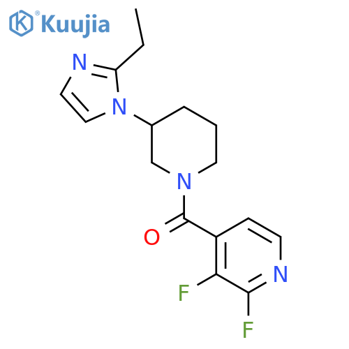 4-[3-(2-ethyl-1H-imidazol-1-yl)piperidine-1-carbonyl]-2,3-difluoropyridine structure