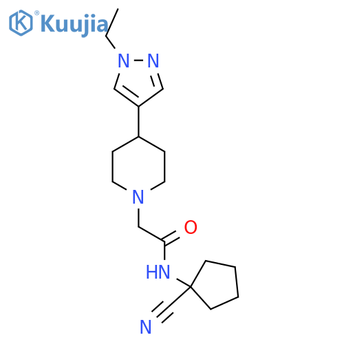 N-(1-cyanocyclopentyl)-2-[4-(1-ethyl-1H-pyrazol-4-yl)piperidin-1-yl]acetamide structure