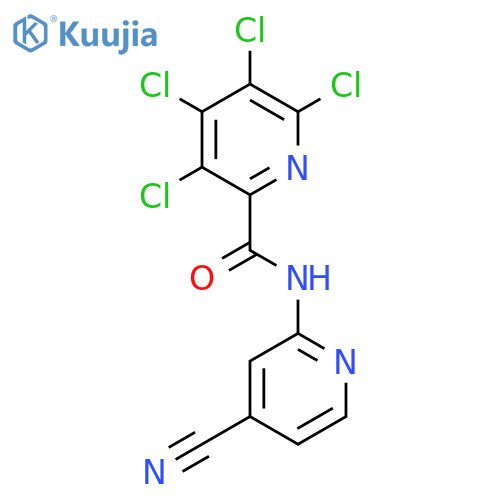 3,4,5,6-tetrachloro-N-(4-cyanopyridin-2-yl)pyridine-2-carboxamide structure