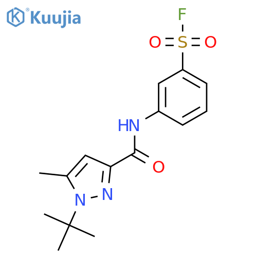 3-(1-tert-butyl-5-methyl-1H-pyrazole-3-amido)benzene-1-sulfonyl fluoride structure