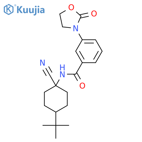 N-(4-tert-butyl-1-cyanocyclohexyl)-3-(2-oxo-1,3-oxazolidin-3-yl)benzamide structure