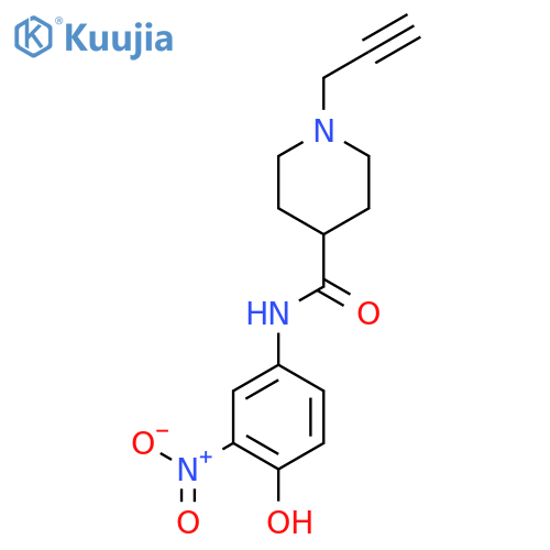 N-(4-hydroxy-3-nitrophenyl)-1-(prop-2-yn-1-yl)piperidine-4-carboxamide structure