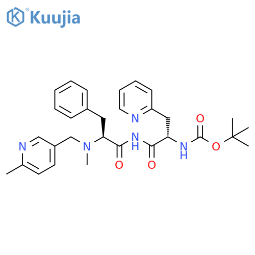 L-Phenylalaninamide,N-[(1,1-dimethylethoxy)carbonyl]-3-(2-pyridinyl)-L-alanyl-N-methyl-N-[(6-methyl-3-pyridinyl)methyl]- structure