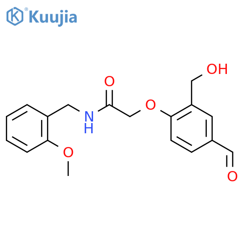 2-[4-formyl-2-(hydroxymethyl)phenoxy]-N-[(2-methoxyphenyl)methyl]acetamide structure