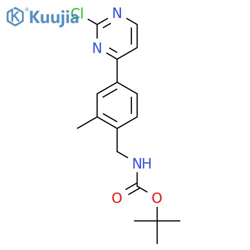 tert-Butyl 4-(2-chloropyrimidin-4-yl)-2-methylbenzylcarbamate structure
