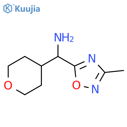 (3-methyl-1,2,4-oxadiazol-5-yl)-tetrahydropyran-4-yl-methanamine structure