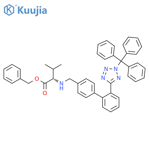 Benzyl N-(2’-(Trityltetrazol-5-yl-1,1’-biphenyl-4-yl-methyl-2-amino-3-methylbutanoate structure
