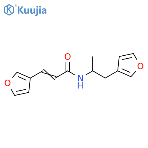 (2E)-3-(furan-3-yl)-N-[1-(furan-3-yl)propan-2-yl]prop-2-enamide structure