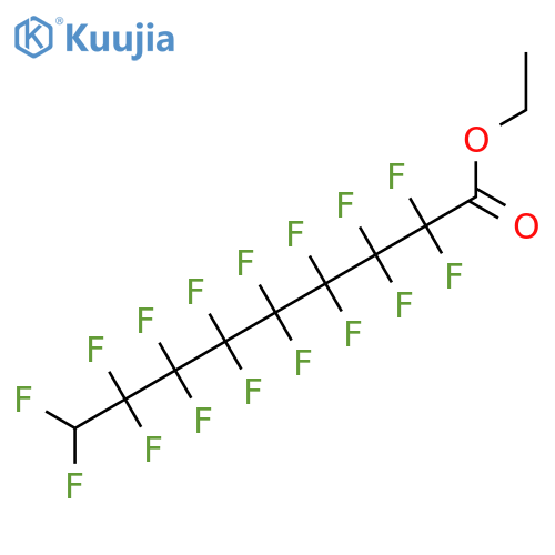 Nonanoic acid,2,2,3,3,4,4,5,5,6,6,7,7,8,8,9,9-hexadecafluoro-, ethyl ester structure