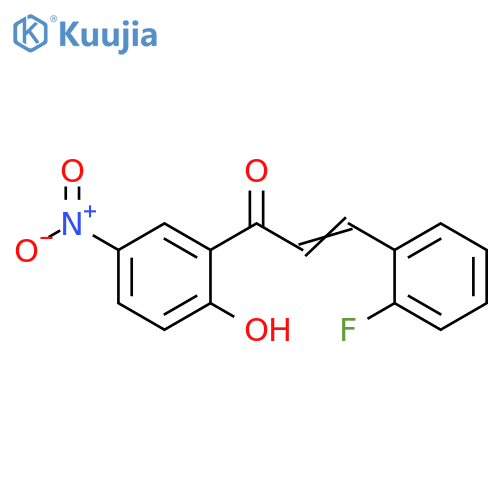 (2E)-3-(2-fluorophenyl)-1-(2-hydroxy-5-nitrophenyl)prop-2-en-1-one structure