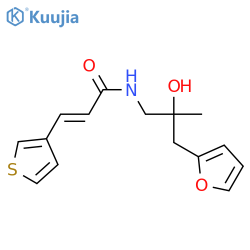 (2E)-N-{2-[(furan-2-yl)methyl]-2-hydroxypropyl}-3-(thiophen-3-yl)prop-2-enamide structure
