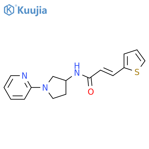 (E)-N-(1-pyridin-2-ylpyrrolidin-3-yl)-3-thiophen-2-ylprop-2-enamide structure