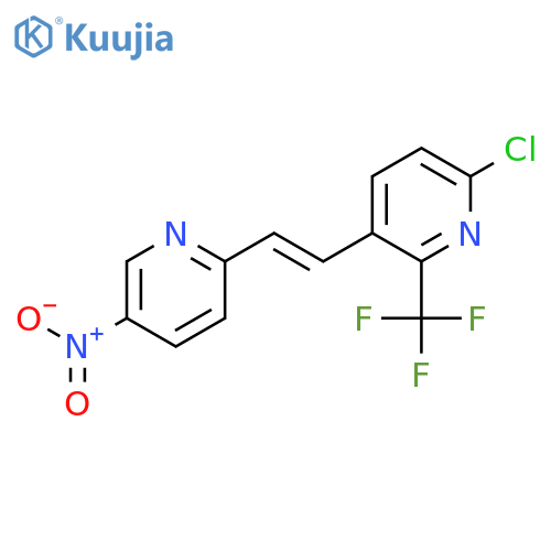 6-Chloro-3-[2-(5-nitropyridin-2-yl)ethenyl]-2-(trifluoromethyl)pyridine structure