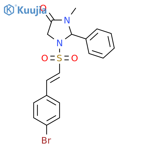 1-[2-(4-Bromophenyl)ethenesulfonyl]-3-methyl-2-phenylimidazolidin-4-one structure