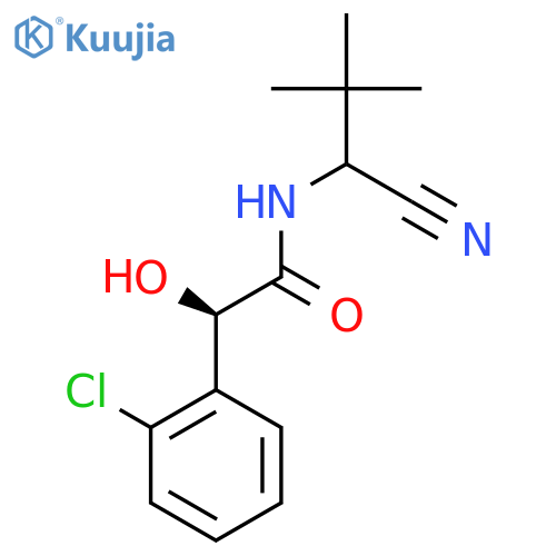 (2R)-2-(2-chlorophenyl)-N-(1-cyano-2,2-dimethylpropyl)-2-hydroxyacetamide structure