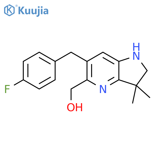 [6-[(4-fluorophenyl)methyl]-3,3-dimethyl-1,2-dihydropyrrolo[3,2-b]pyridin-5-yl]methanol structure