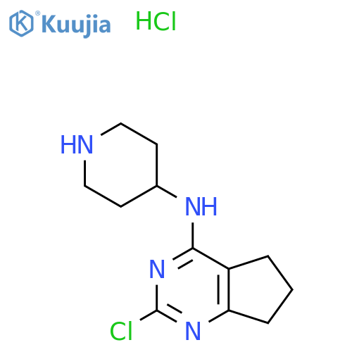 2-Chloro-N-(piperidin-4-yl)-6,7-dihydro-5H-cyclopenta[d]pyrimidin-4-amine hydrochloride structure