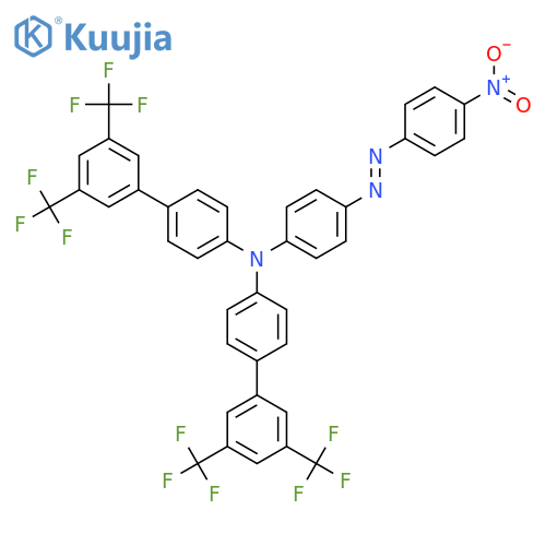 [1,1'-Biphenyl]-4-amine, N-[3',5'-bis(trifluoromethyl)[1,1'-biphenyl]-4-yl]-N-[4-[2-(4-nitrophenyl)diazenyl]phenyl]-3',5'-bis(trifluoromethyl)- structure