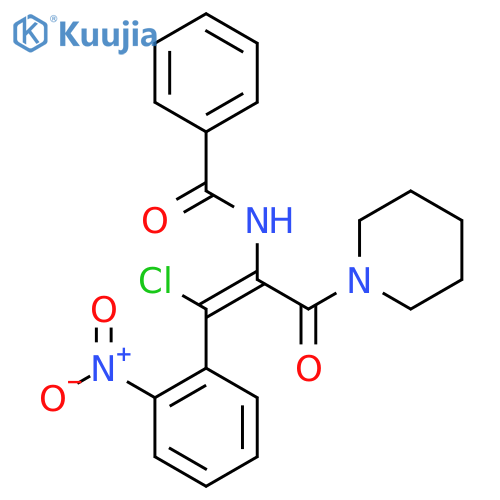 (Z)-N-(1-Chloro-1-(2-nitrophenyl)-3-oxo-3-(piperidin-1-yl)prop-1-en-2-yl)benzamide structure