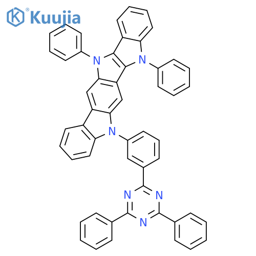 5H-Indolo[2',3':4,5]pyrrolo[3,2-b]carbazole, 5-[3-(4,6-diphenyl-1,3,5-triazin-2-yl)phenyl]-7,12-dihydro-7,12-diphenyl- structure