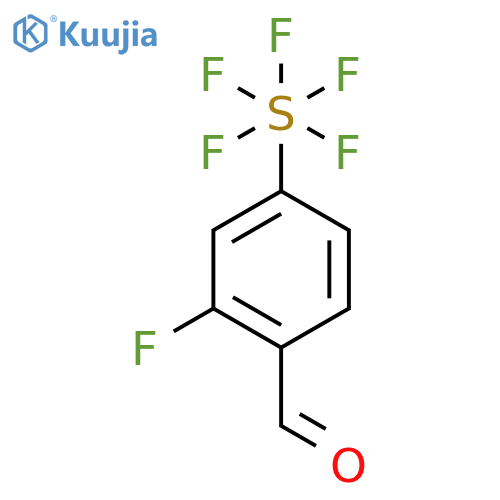 2-Fluoro-4-(pentafluorosulfur)benzaldehyde structure