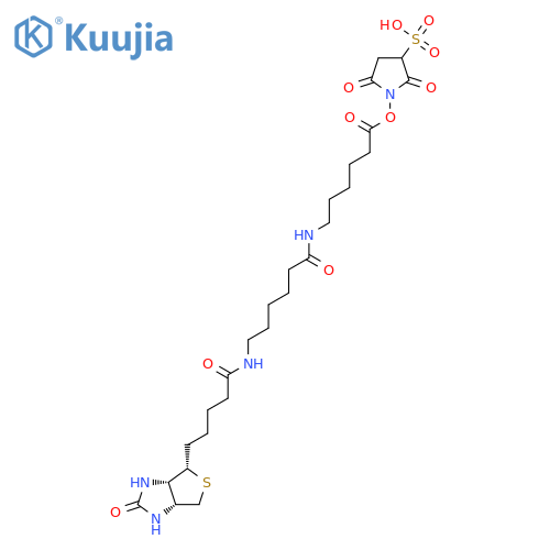 Hexanoic acid,6-[[6-[[5-(hexahydro-2-oxo-1H-thieno[3,4-d]imidazol-4-yl)-1-oxopentyl]amino]-1-oxohexyl]amino]-,2,5-dioxo-3-sulfo-1-pyrrolidinyl ester structure