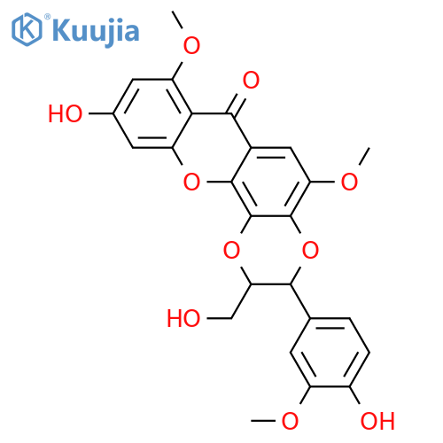 3-(3,4-Dihydroxyphenyl)-2,3-dihydro-2-(hydroxymethyl)-7H-dioxino[2,3-c]xanthen-7-one; (7'R*,8'R*)-form, 2,8-Dimethoxy, 6-hydroxy, 3'-Me ether structure