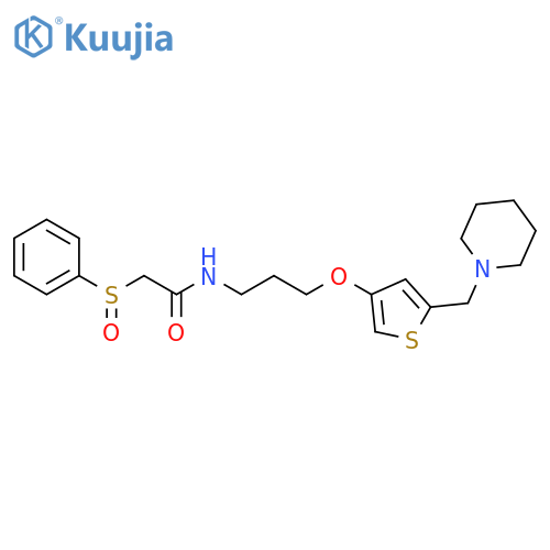 Acetamide,2-(phenylsulfinyl)-N-[3-[[5-(1-piperidinylmethyl)-3-thienyl]oxy]propyl]- structure