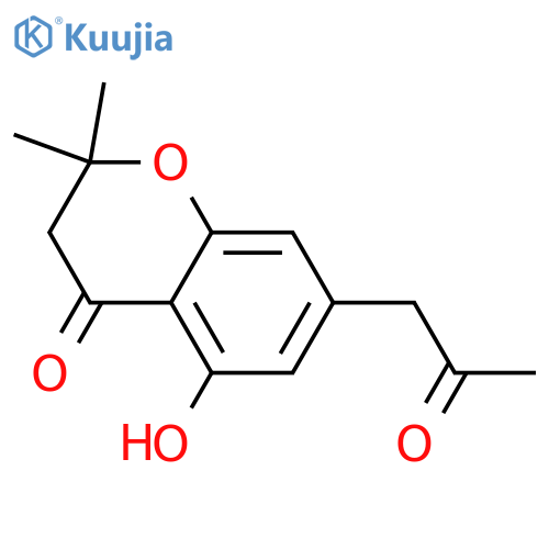 2,3-Dihydro-5-hydroxy-2,2-dimethyl-7-(2-oxopropyl)-4H-1-benzopyran-4-one structure
