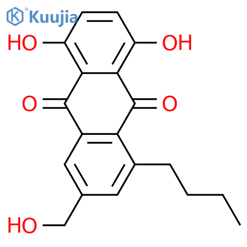 1-Butyl-5,8-dihydroxy-3-(hydroxymethyl)anthraquinone structure