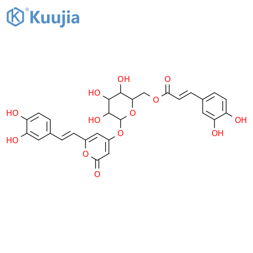 6-[2-(3,4-Dihydroxyphenyl)ethenyl]-4-hydroxy-2H-pyran-2-one; (E)-form, 4-O-[3,4-Dihydroxy-E-cinnamoyl-(→6)-β-D-glucopyranoside] structure