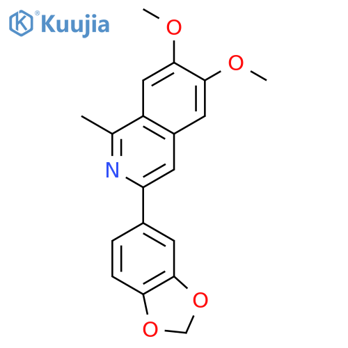 Isoquinoline, 3-(1,3-benzodioxol-5-yl)-6,7-dimethoxy-1-methyl- structure