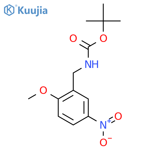 N-(2-methoxy-5-nitrophenylmethyl)carbamic acid t-butyl ester structure