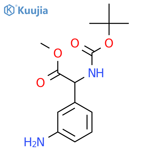 Methyl 2-(3-aminophenyl)-2-((tert-butoxycarbonyl)amino)acetate structure
