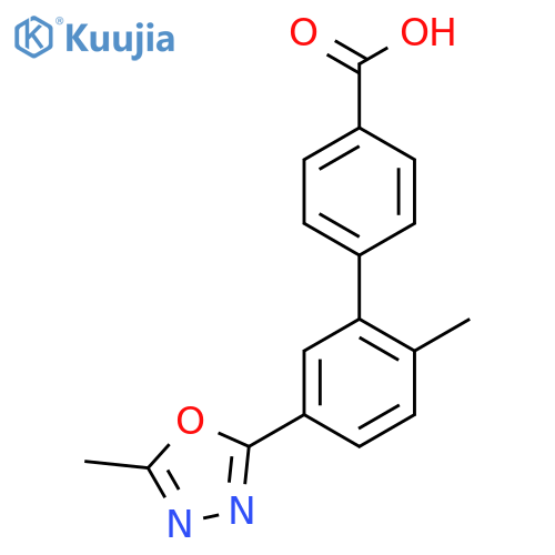 4-[2-methyl-5-(5-methyl-1,3,4-oxadiazol-2-yl)phenyl]benzoic Acid structure