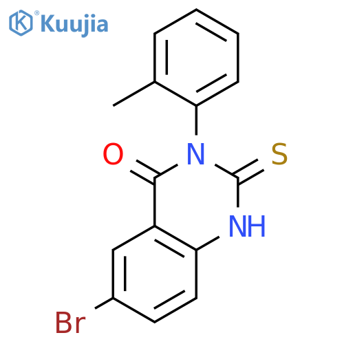 4(1H)-Quinazolinone, 6-bromo-2,3-dihydro-3-(2-methylphenyl)-2-thioxo- structure