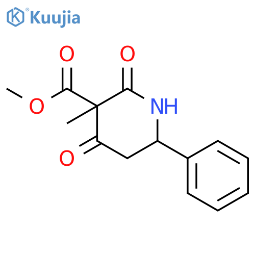 3-Piperidinecarboxylic acid, 3-methyl-2,4-dioxo-6-phenyl-, methyl ester, (3R,6R)-rel- structure