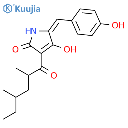 2H-Pyrrol-2-one, 3-(2,4-dimethyl-1-oxohexyl)-1,5-dihydro-4-hydroxy-5-[(4-hydroxyphenyl)methylene]-, (5Z)- structure