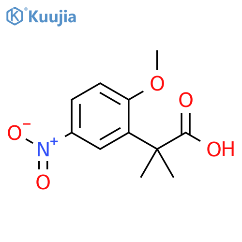 2-(2-methoxy-5-nitrophenyl)-2-methylpropanoic acid structure