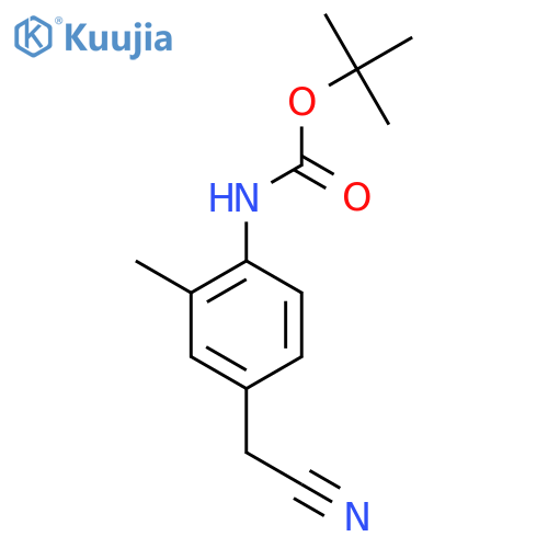 N-(4-cyanomethyl-2-methylphenyl)carbamic acid t-butyl ester structure