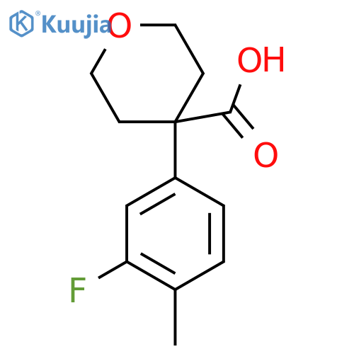 4-(3-Fluoro-4-methylphenyl)oxane-4-carboxylic acid structure