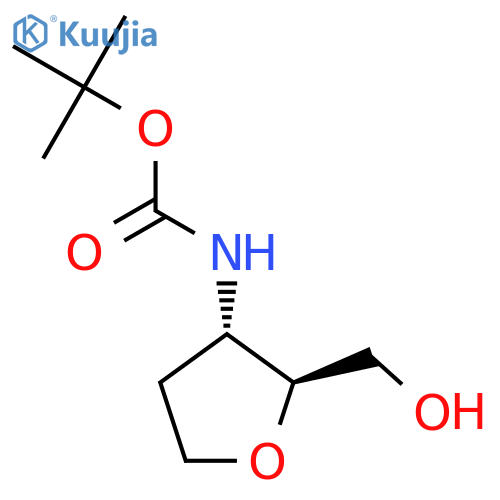 tert-butyl N-[(2S,3S)-2-(hydroxymethyl)tetrahydrofuran-3-yl]carbamate structure