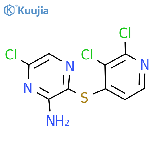 6-chloro-3-((2,3-dichloropyridin-4-yl)thio)pyrazin-2-amine structure