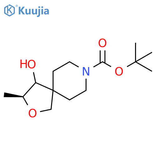 tert-butyl (3S)-4-hydroxy-3-methyl-2-oxa-8-azaspiro[4.5]decane-8-carboxylate structure